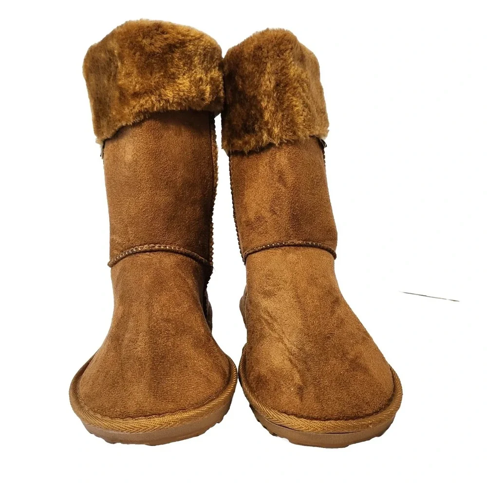 Eskis Winter Boots Womens‎ Size 8 Brown Faux Fur Lined Snow Boot Ladies Footwear